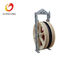 Electric Cable Pulley Roller Stringing Block Galvanized Steel Frame Three Nylon Wheels